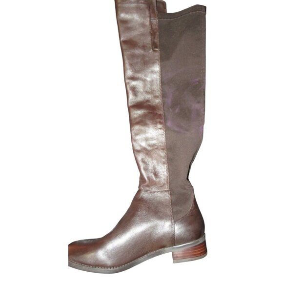 Vince Camuto Kellisi Mixed Italian Leather & Suede Knee High boots in Mocha sz 8 - Picture 7 of 13